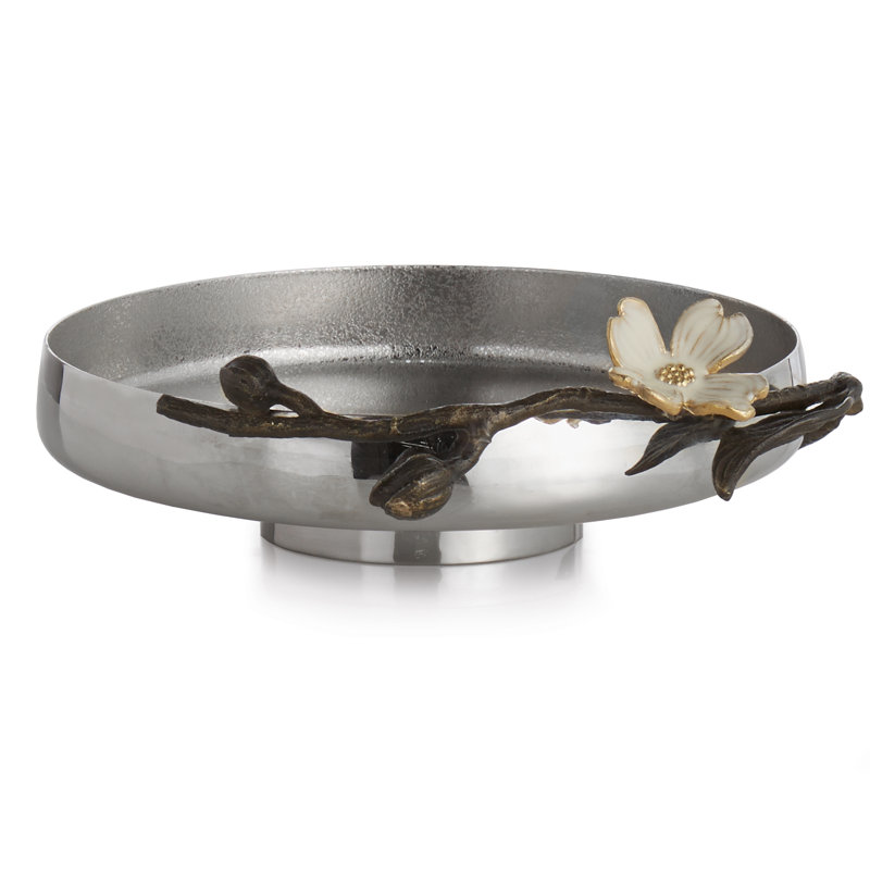 Michael Aram Dogwood Metal Oval Glam Decorative Bowl in